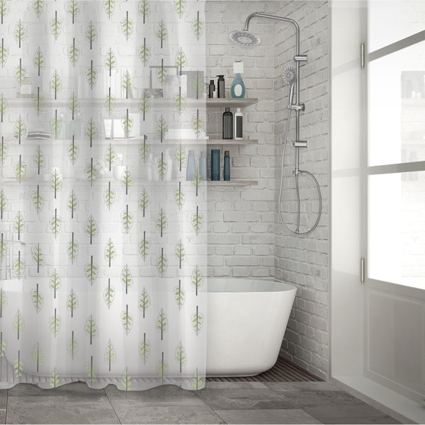 Lark Manor Ammara Peva Printed Leaves Shower Curtain & Reviews Wayfair Canada